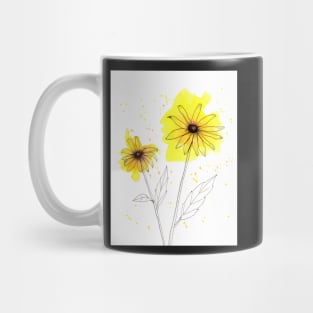 Black Susan Modern Watercolor and Ink Art Mug